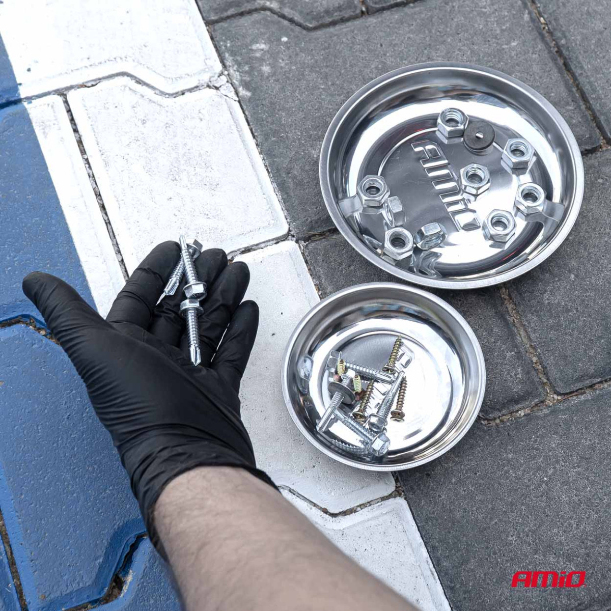Stainless steel magnetic tray set, 110 and 150 mm AMIO-04916