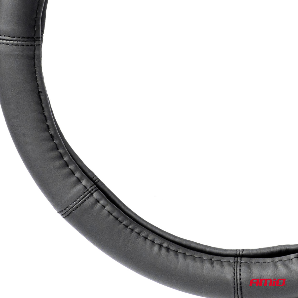 Car steering wheel cover 35-37 cm, genuine leather, SWC-48-S
