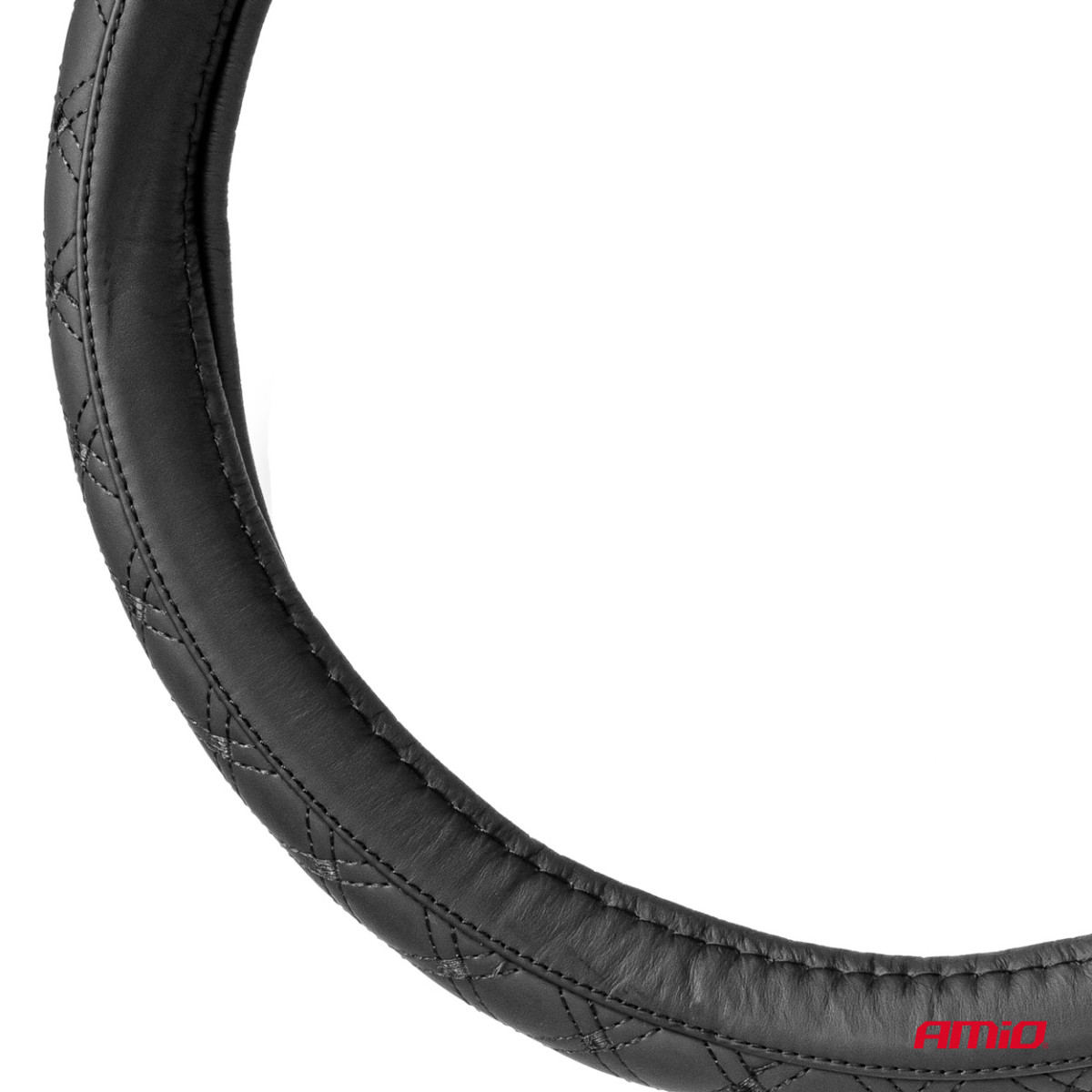 Car steering wheel cover 35-37 cm, genuine leather, SWC-51-S