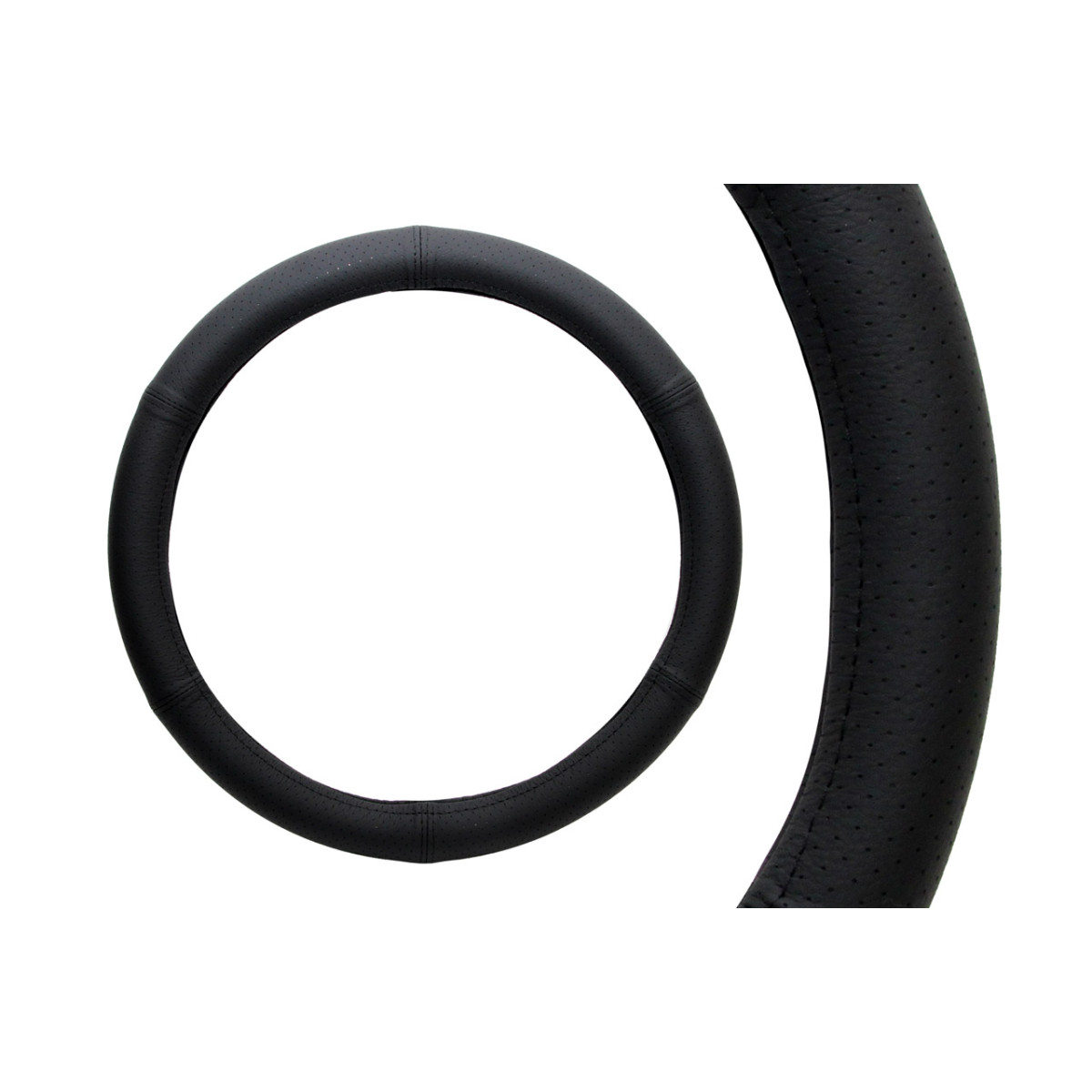 Perforated steering wheel cover with genuine leather 37-39 cm, M 