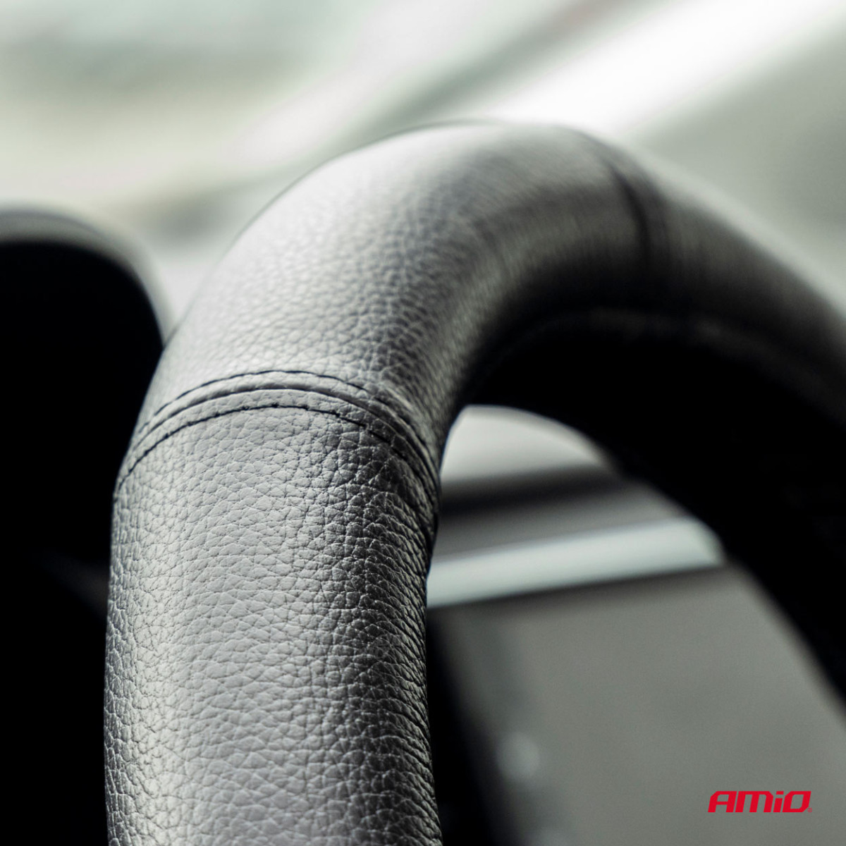 Steering wheel cover with genuine leather 49-51 cm, XXXXL