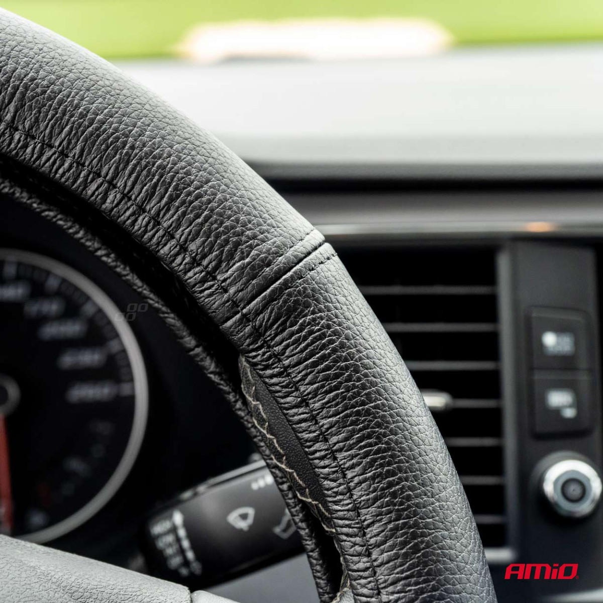 Steering wheel cover with genuine leather 49-51 cm, XXXXL