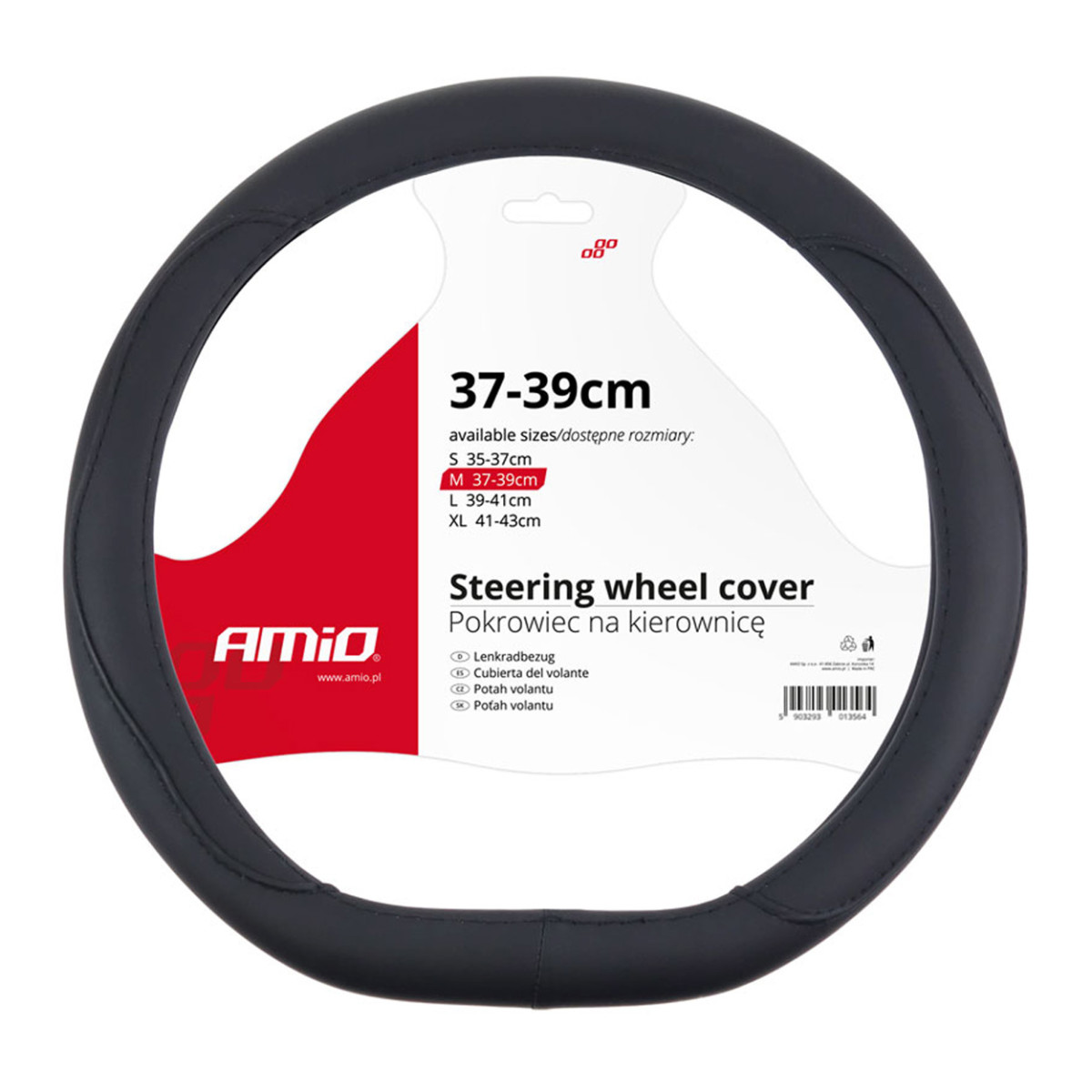Car steering wheel cover 37-39 cm, SWC-22-M, D-shaped