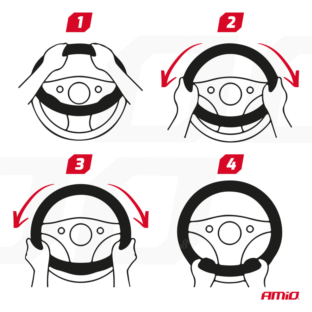 Car steering wheel cover 37-39 cm, SWC-46-M