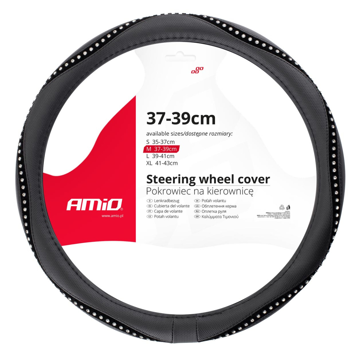 Car steering wheel cover 37-39 cm, SWC-34-M