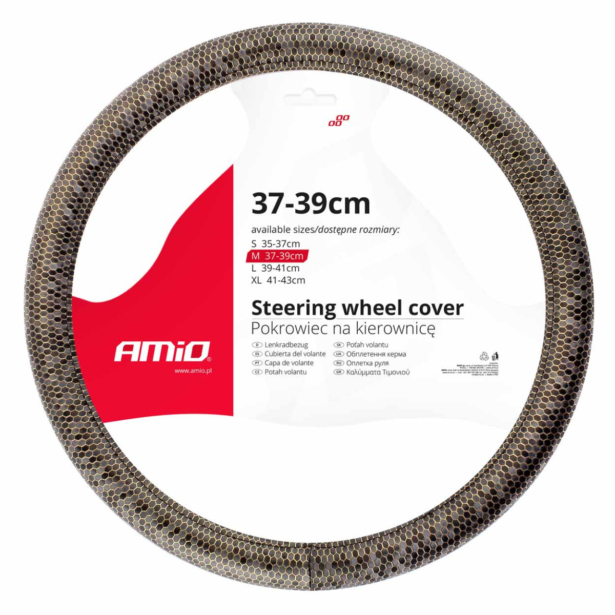 Car steering wheel cover 37-39 cm, SWC-37-M