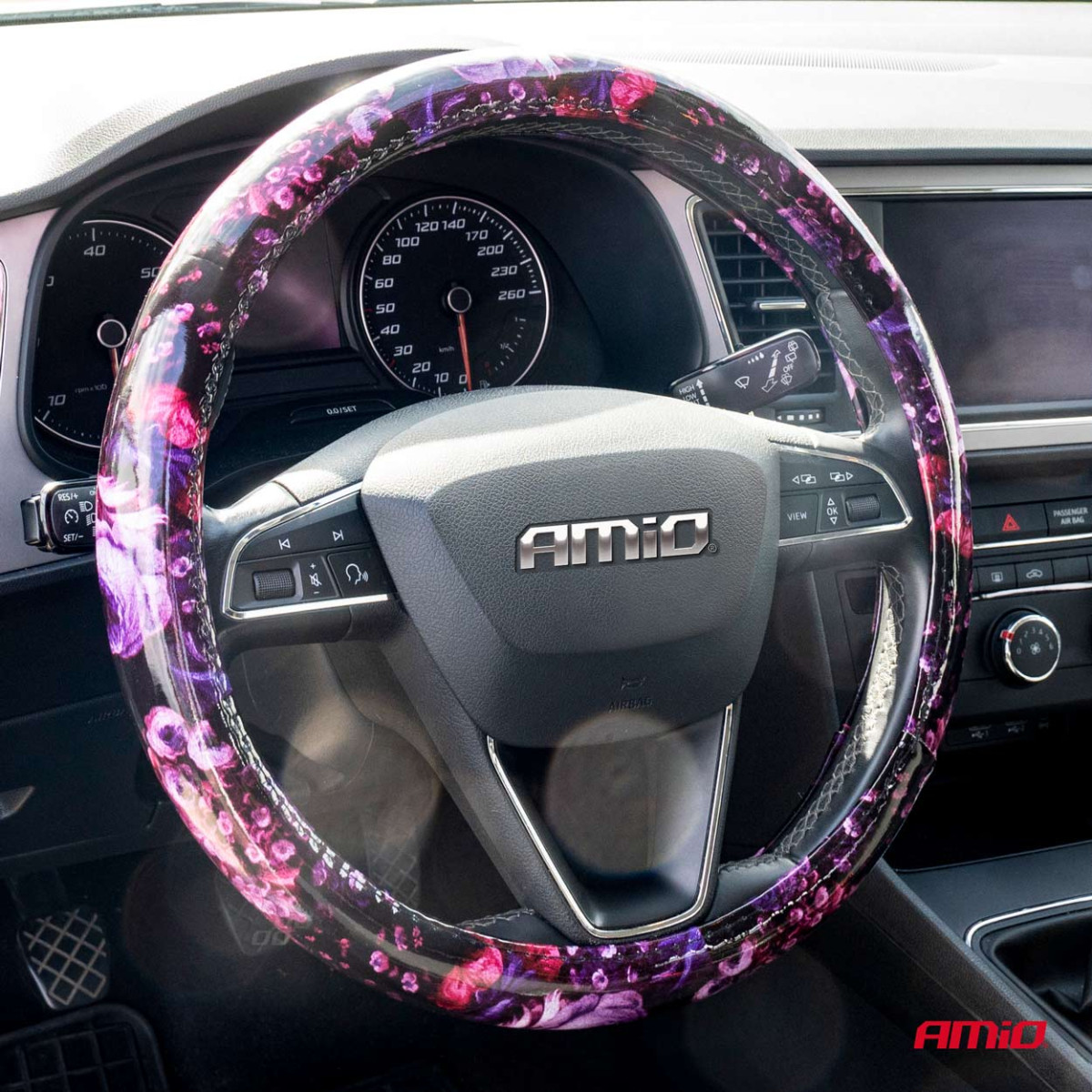 Car steering wheel cover 37-39 cm, SWC-47-M