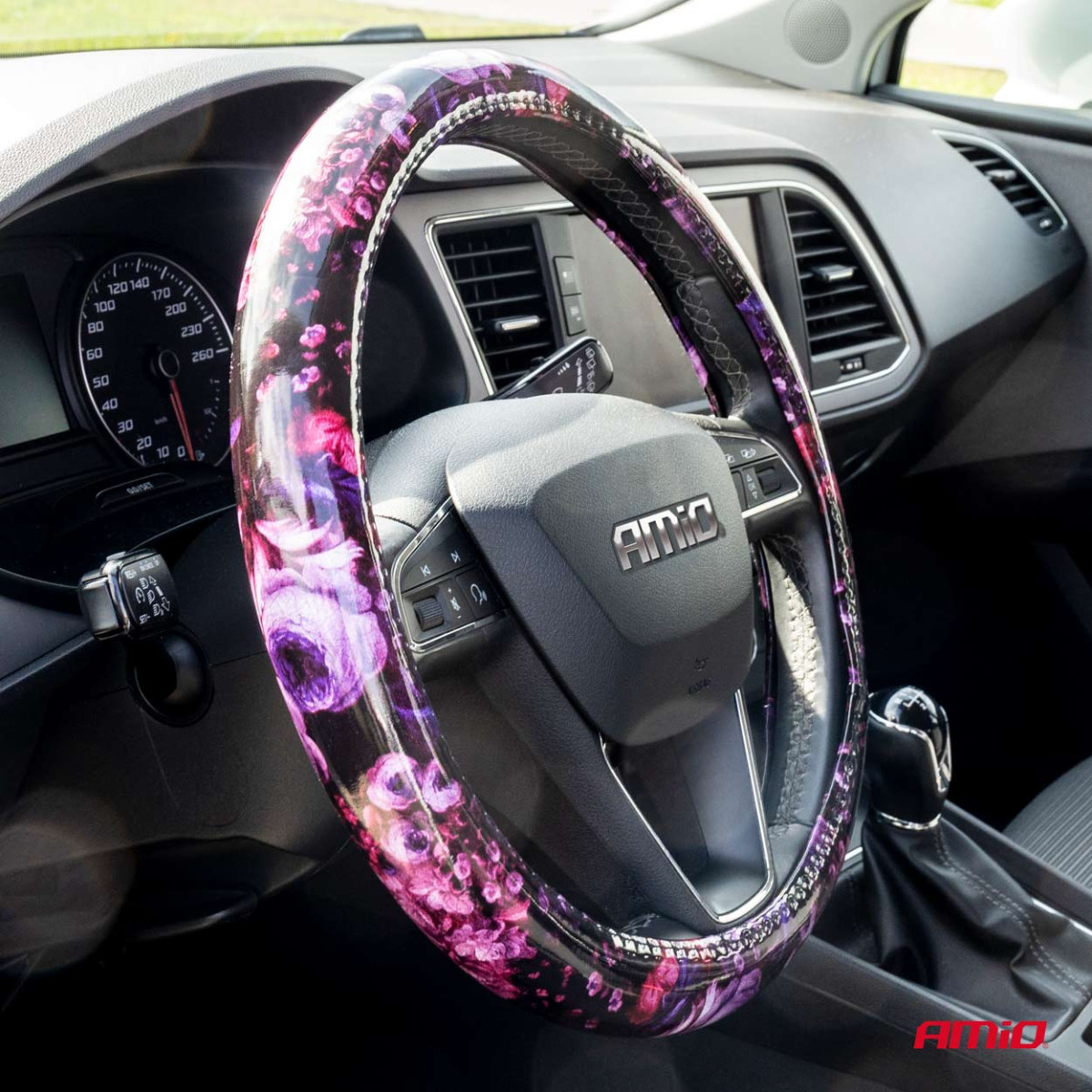 Car steering wheel cover 37-39 cm, SWC-47-M