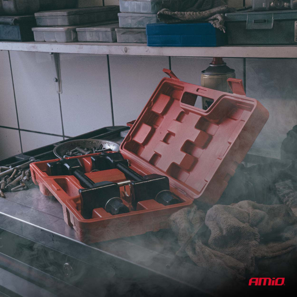 Shock absorber spring compression tool set AMIO-04762