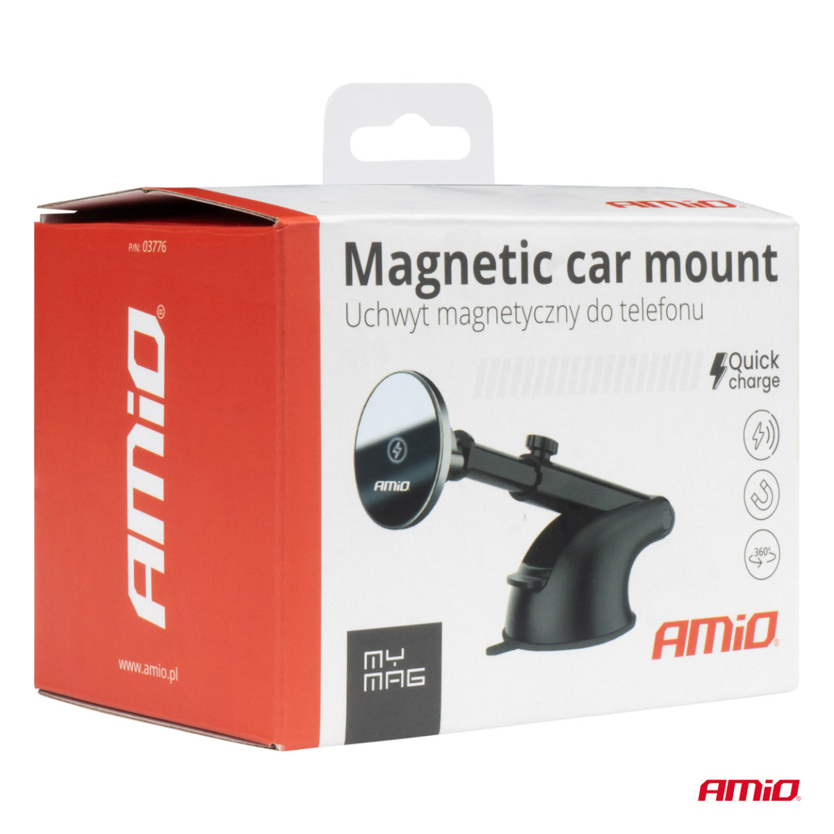 Phone holder with suction cup and wireless charger 15W My Mag AMIO-03776