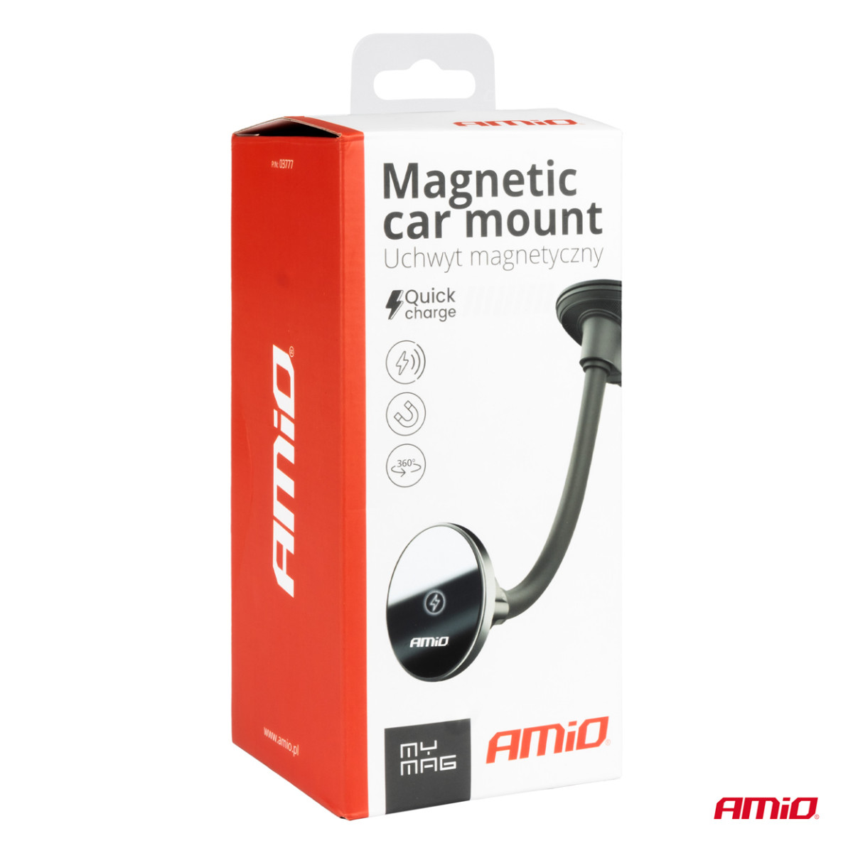 Phone holder with suction cup and wireless charger 15W My Mag AMIO-03777
