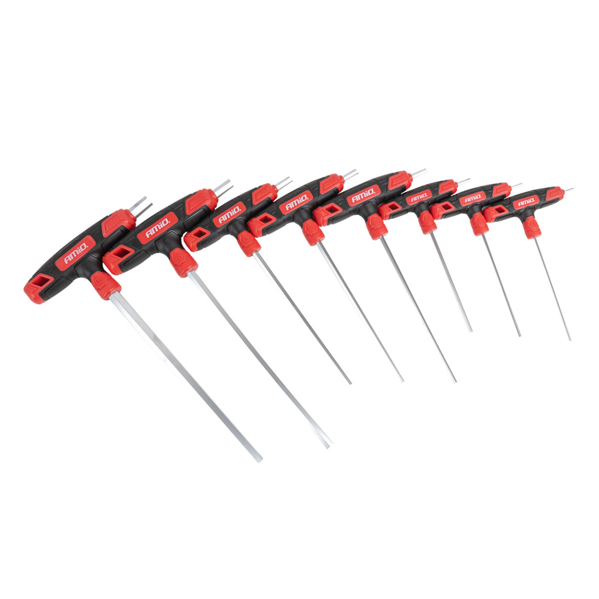 HEX (imbus) key set with T-handle, 8 pcs. AMIO-04826