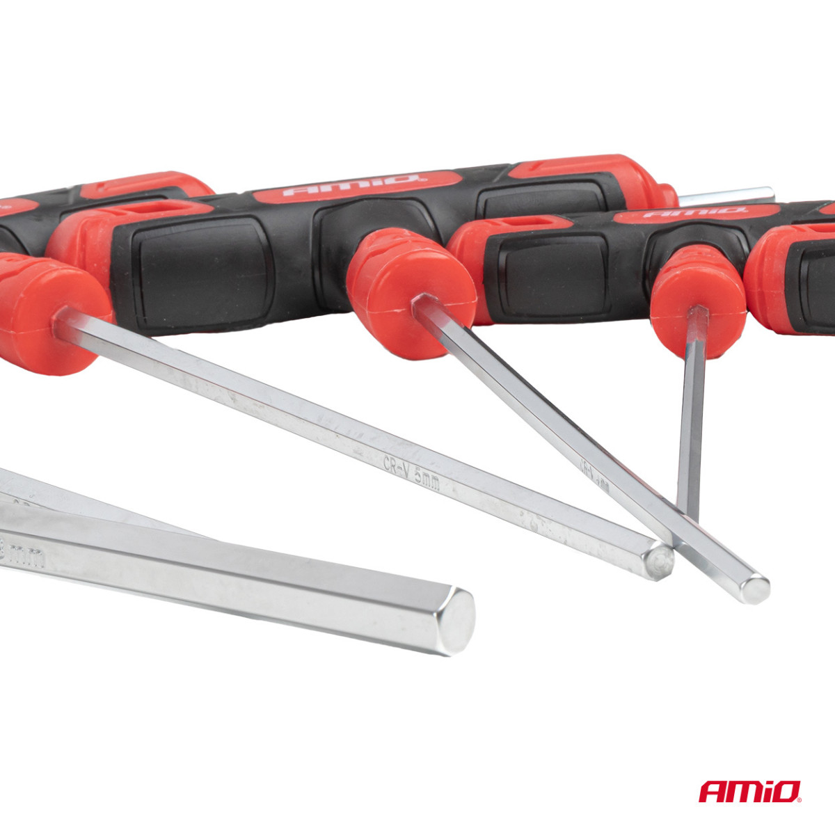 HEX (imbus) key set with T-handle, 8 pcs. AMIO-04826