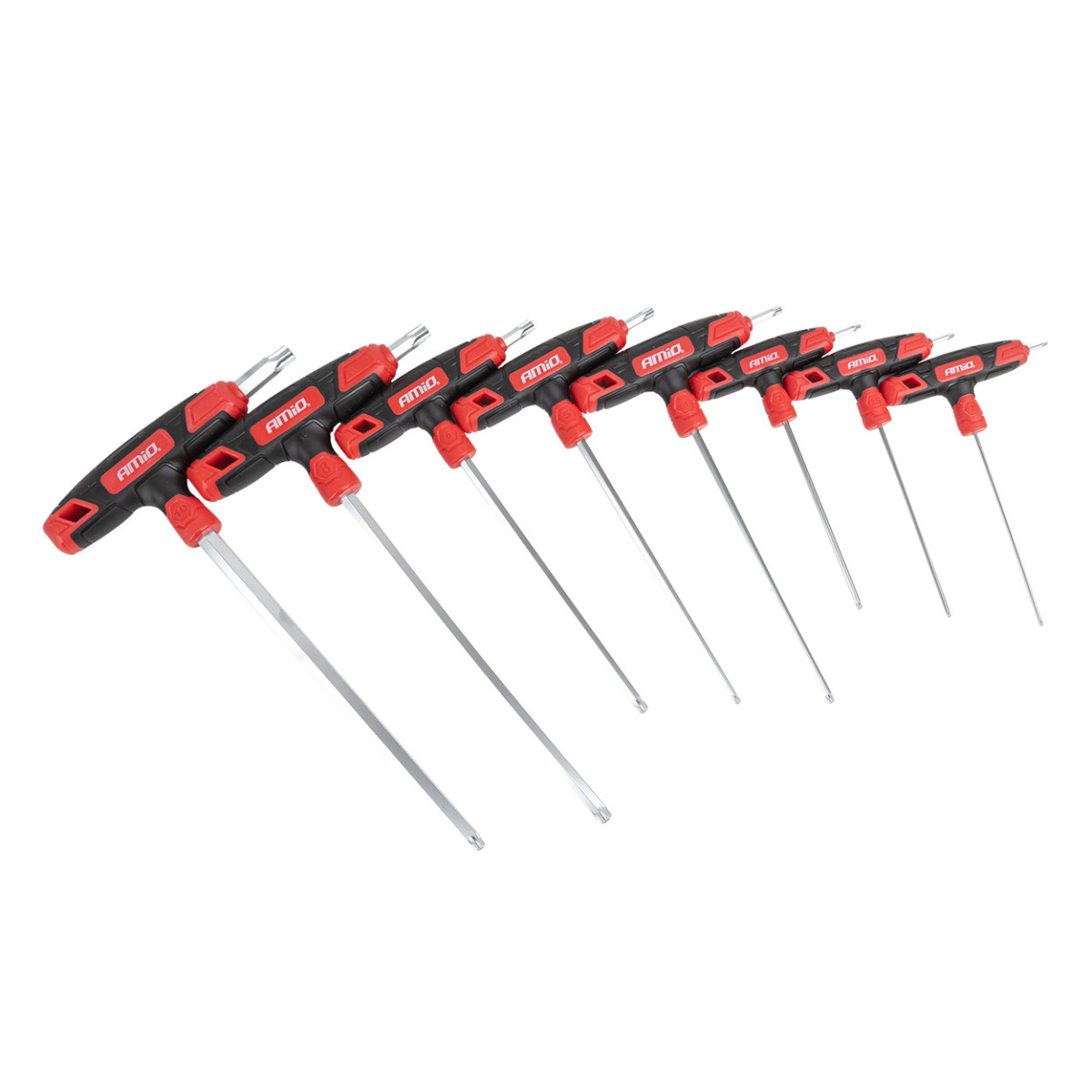 Torx key set with T-handle, 8 pcs. AMIO-04827