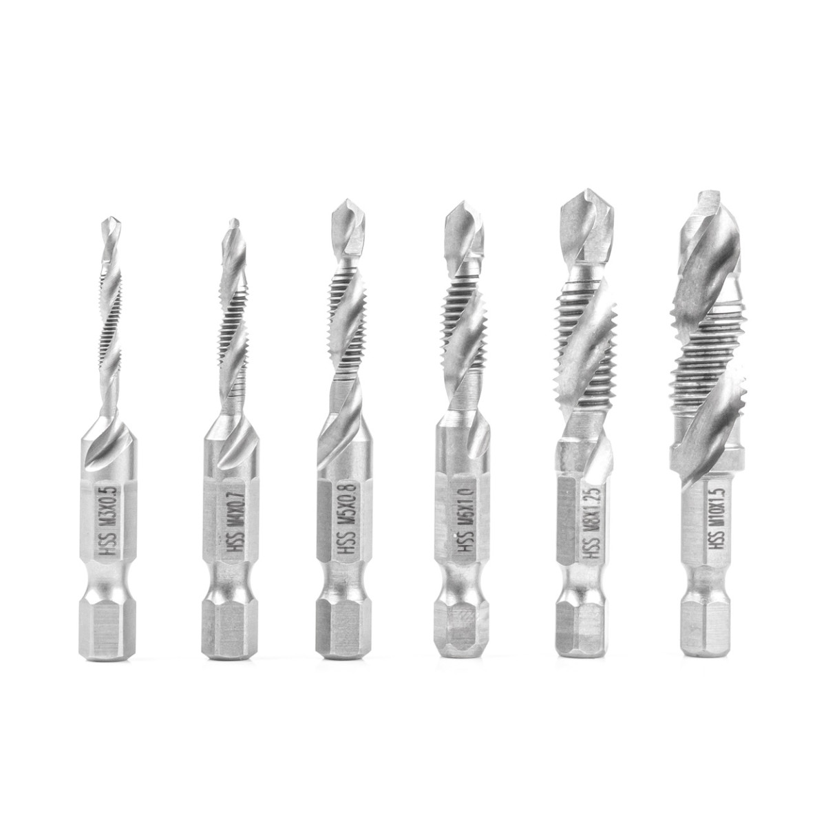 Set of thread drills (taps), 6 pcs.