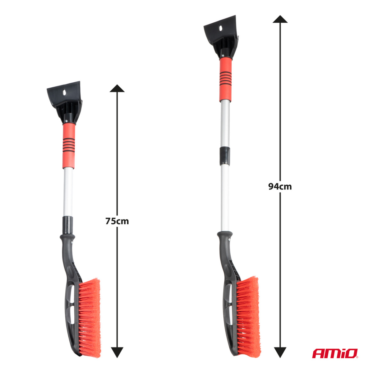 Telescopic snow brush with scraper 75-94 cm