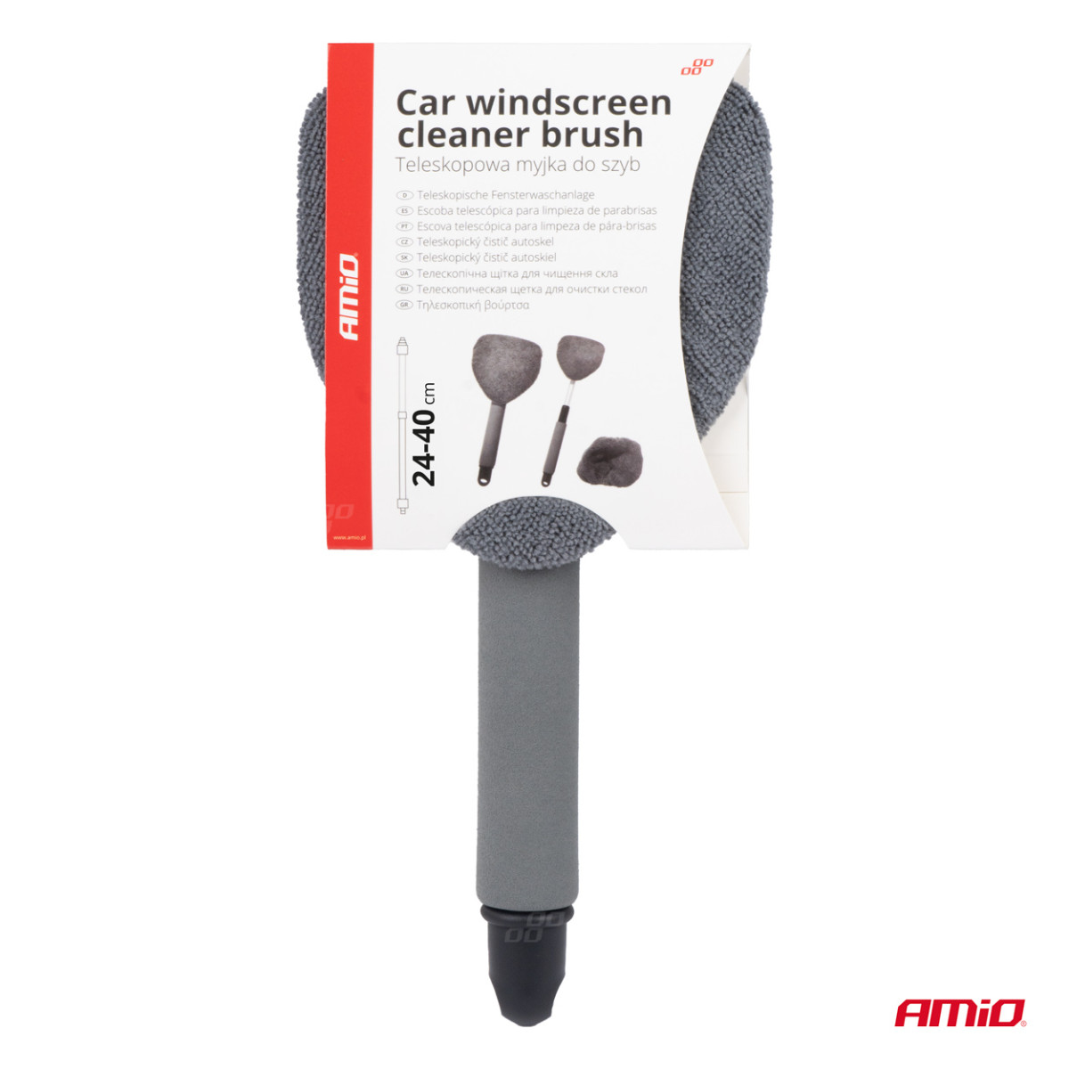 Telescopic triangular microfiber window cleaning brush