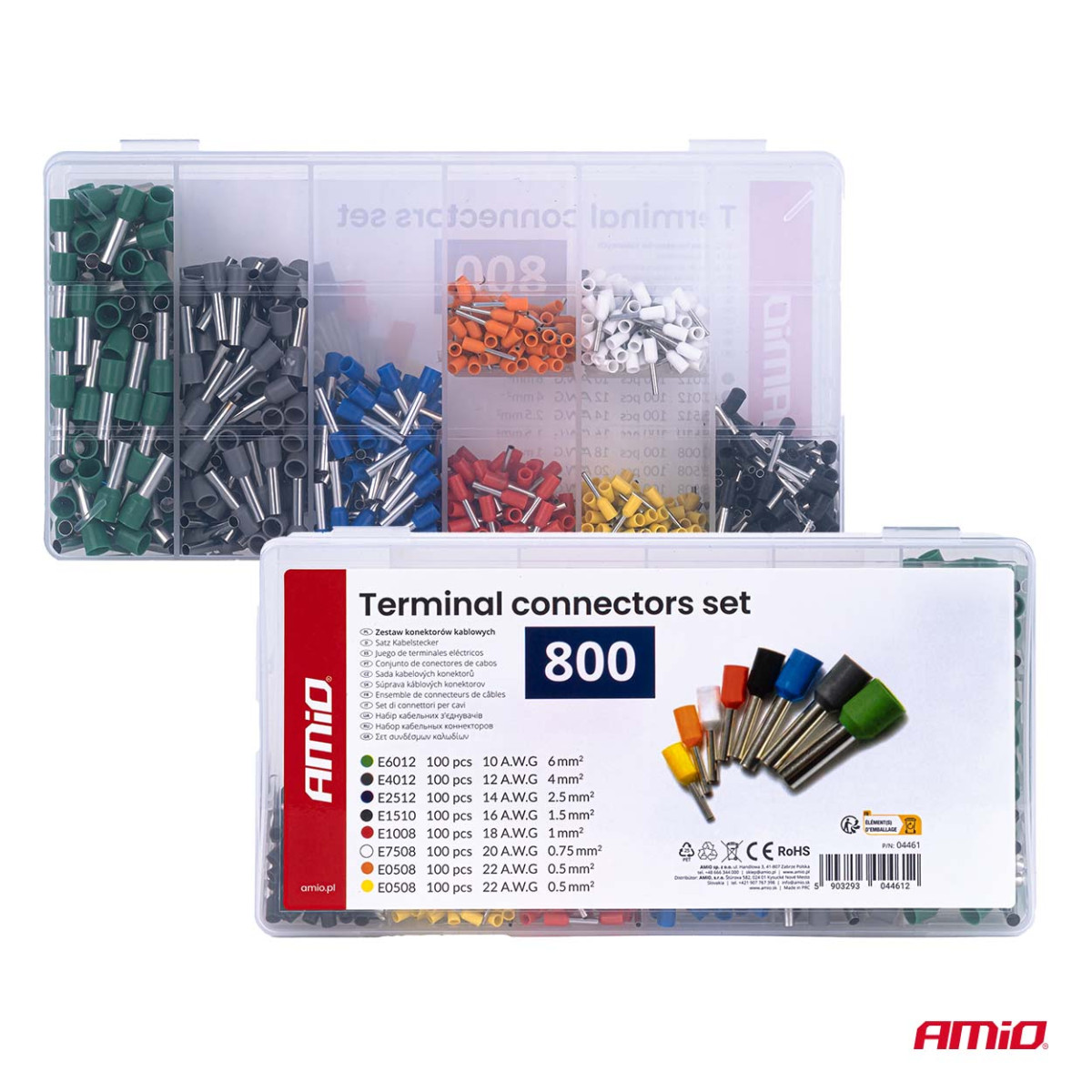 Wire connector set, 800 pcs., AMIO-04461