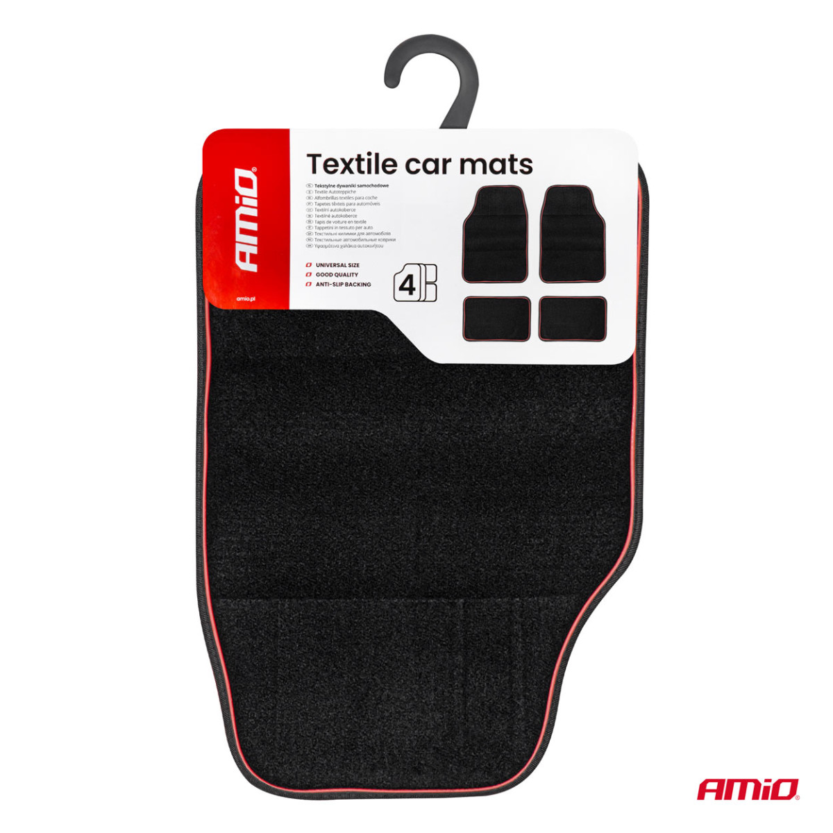 Universal textile (velour) mats TCM-03, 65×43 cm / 42×28 cm, AMIO-04697