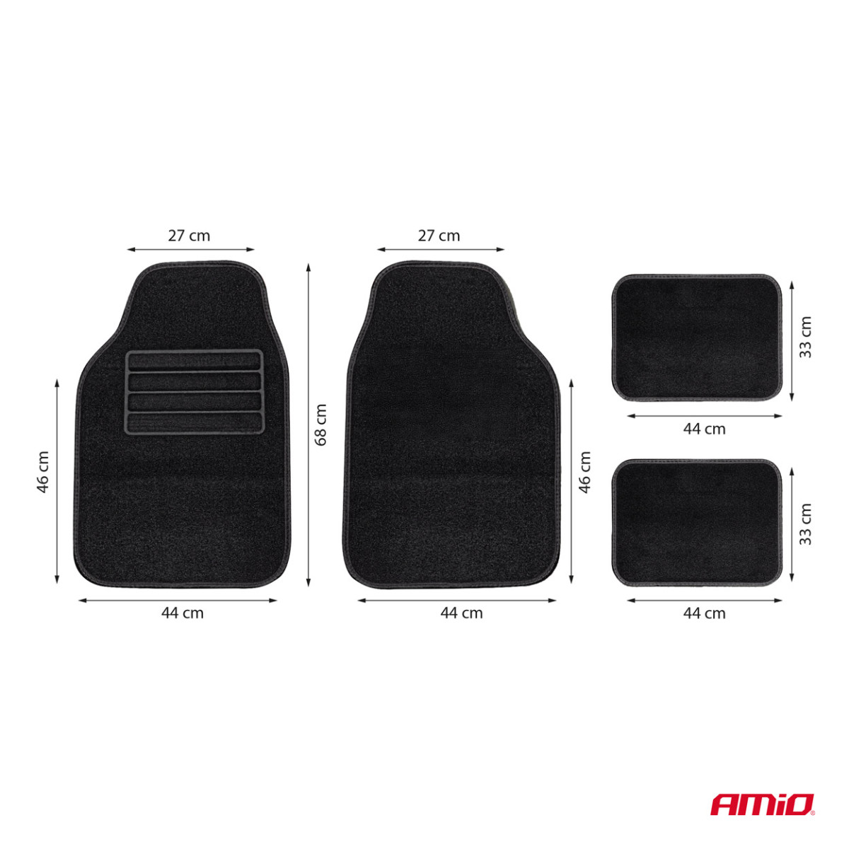 Universal textile (velour) mats TCM-04, 68x44 cm / 44x33 cm, AMIO-04698