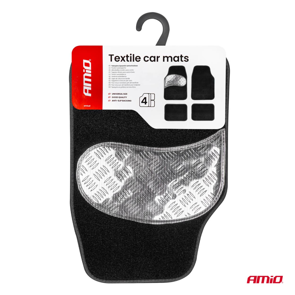 Universal textile (velour) mats TCM-06, 65×43 cm / 42×28 cm, AMIO-04700