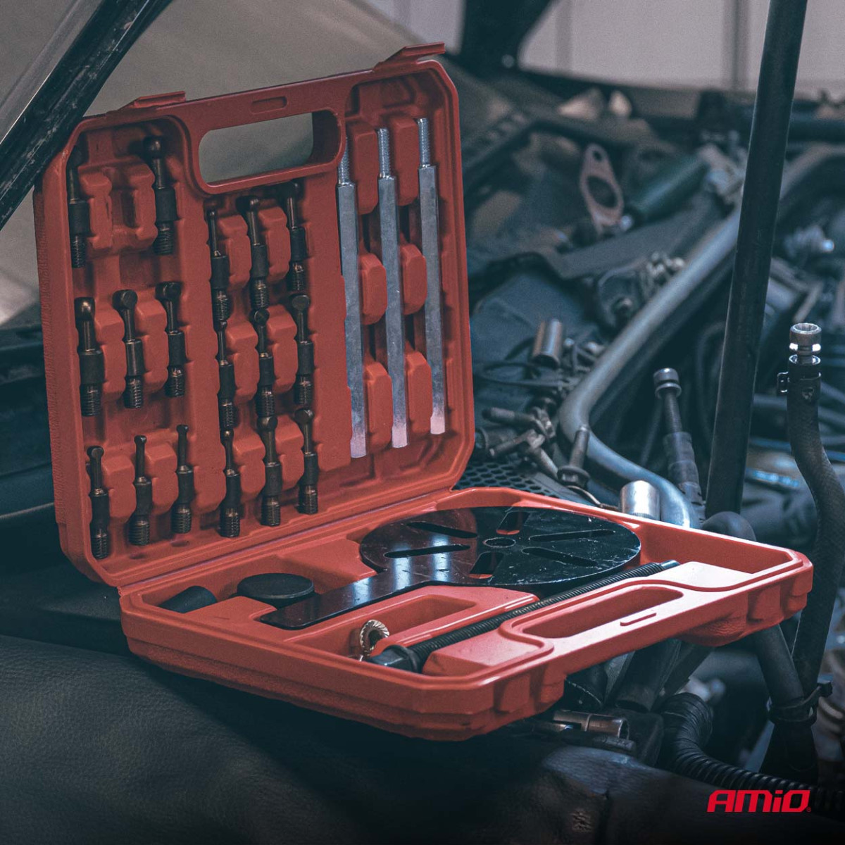 Three-hook bearing puller, 31 pcs. AMIO-04759