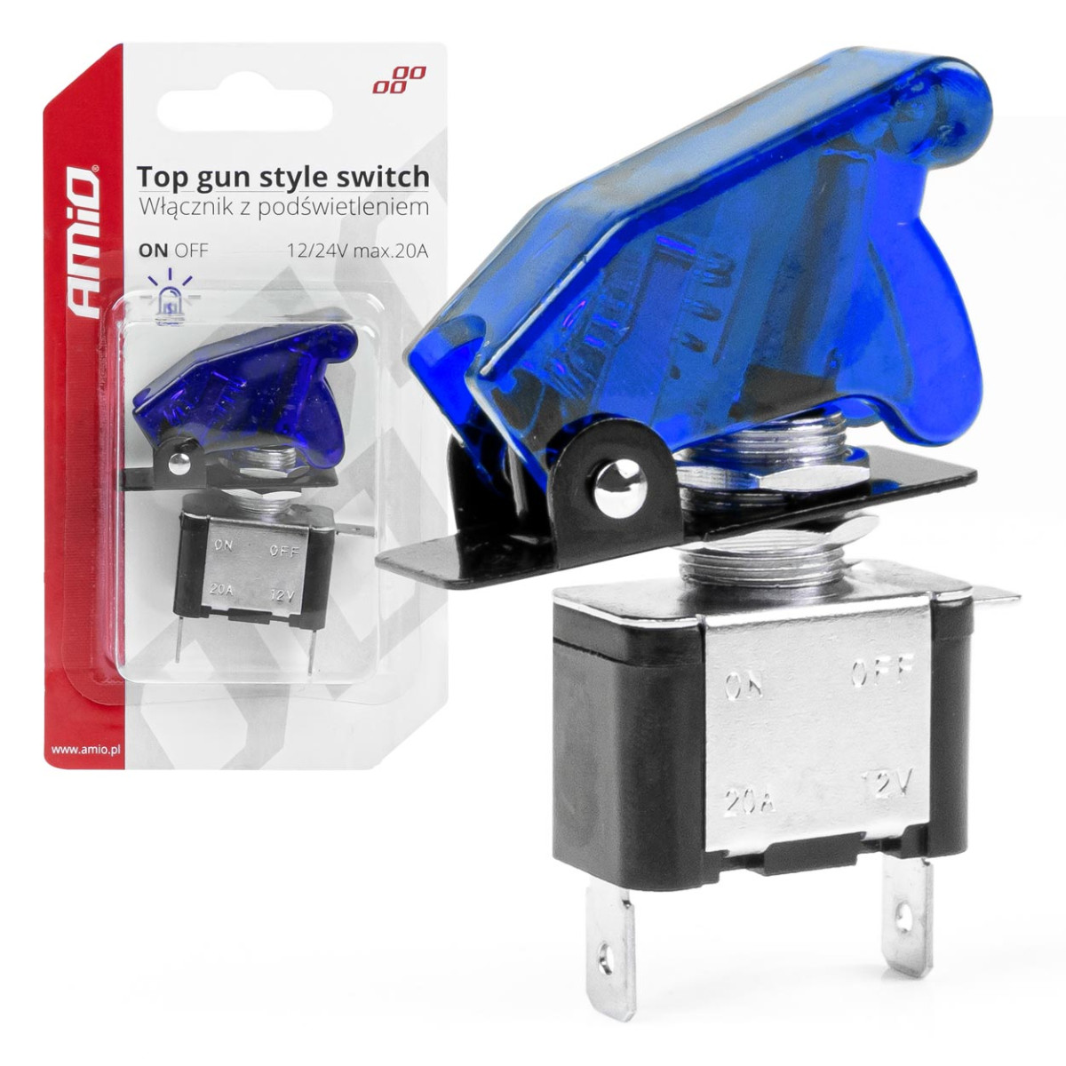 Top Gun switch with blue backlight AMIO-03096