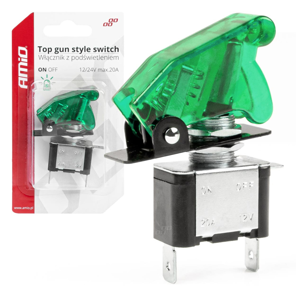 Top Gun switch with green backlight AMIO-03093