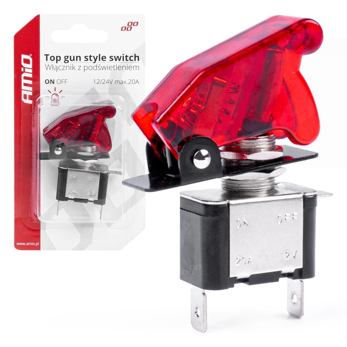 Top Gun switch with red illumination AMIO-03095