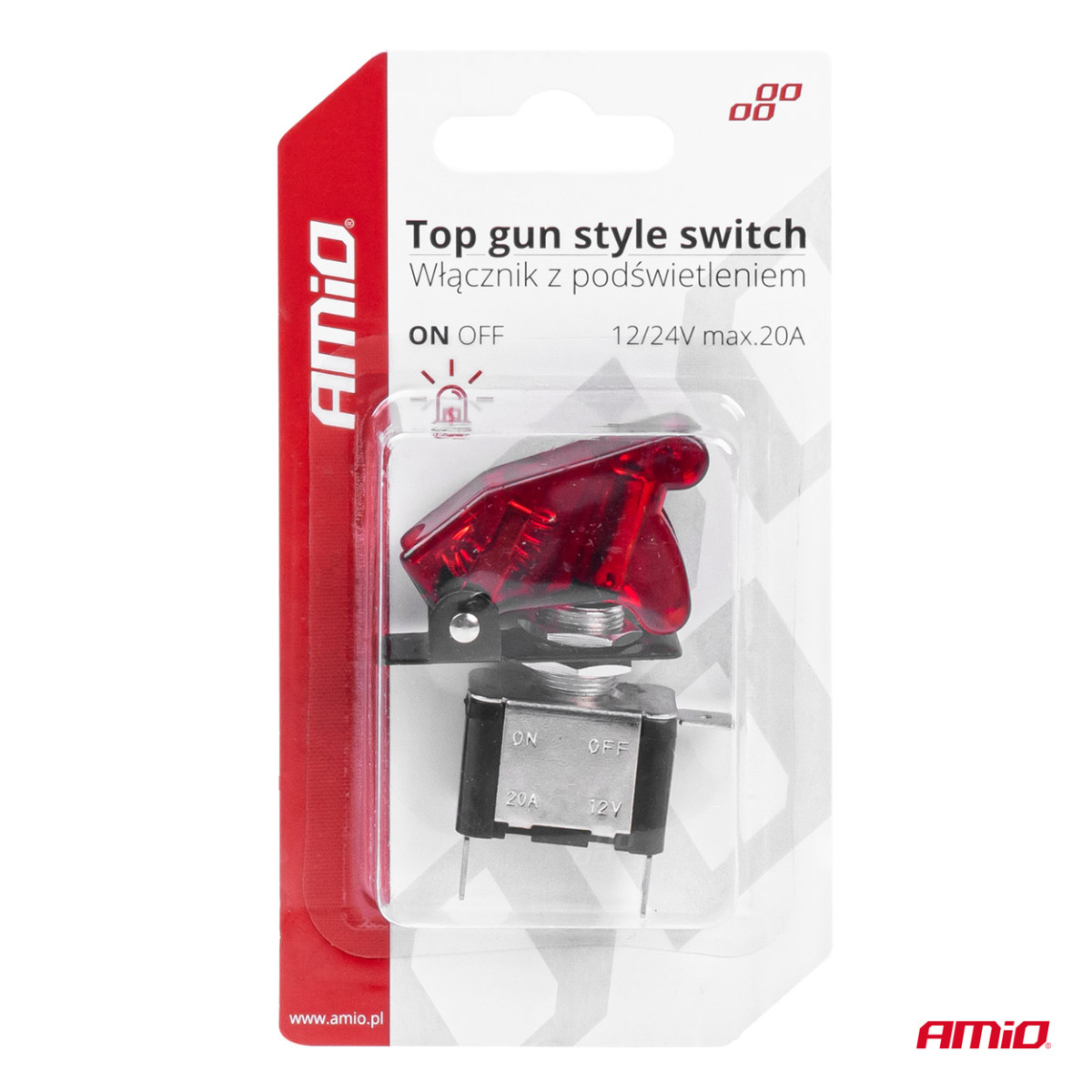Top Gun switch with red illumination AMIO-03095