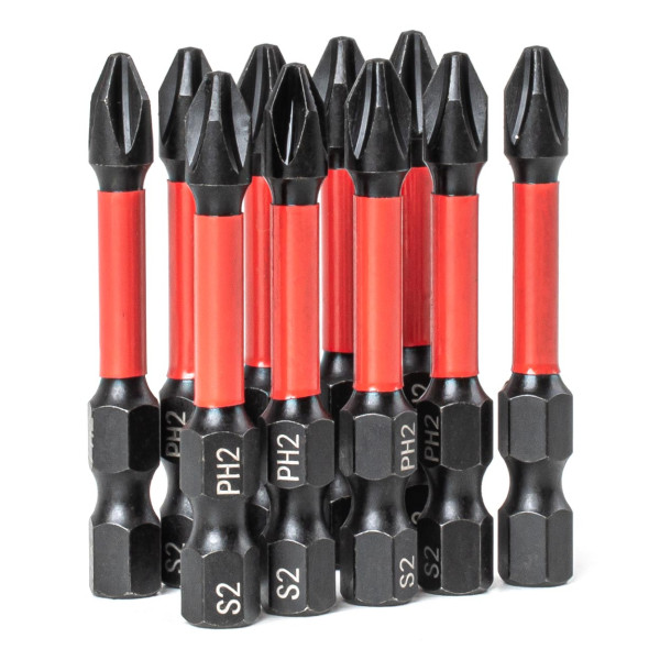 Flexible PH2 bits 1/4″, 50 mm, 10 pcs. AMIO-04784