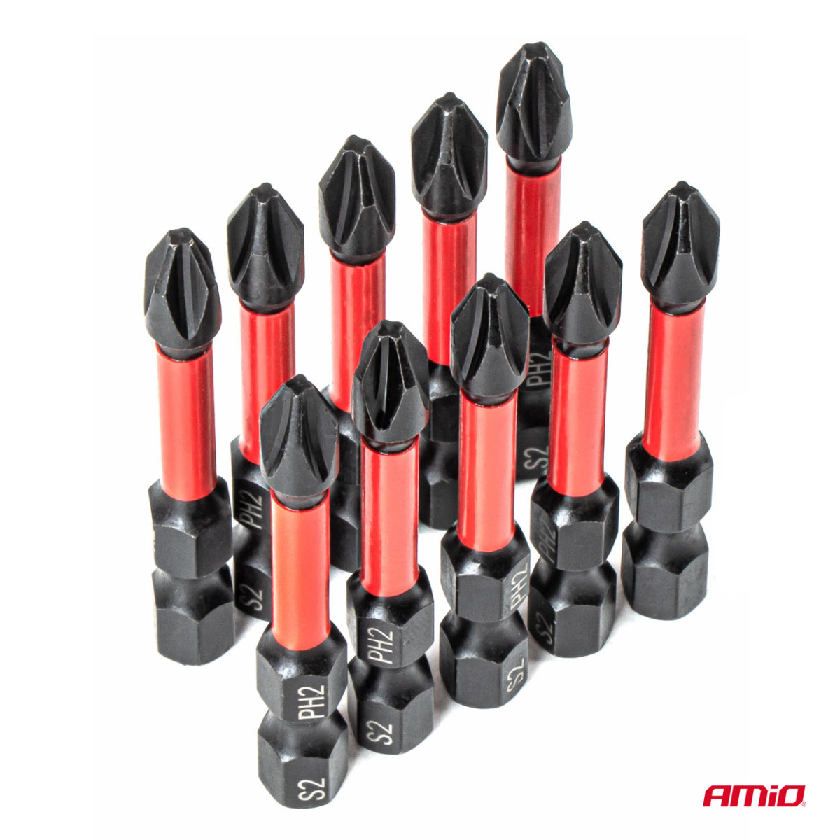 Flexible PH2 bits 1/4″, 50 mm, 10 pcs. AMIO-04784