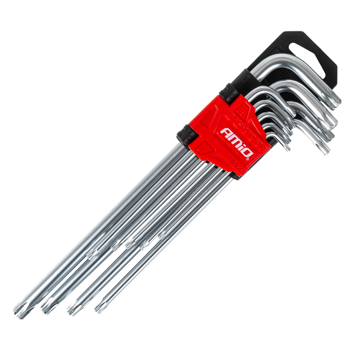 Long TORX keys, 230 mm, 9 pcs. TKL AMIO-01039