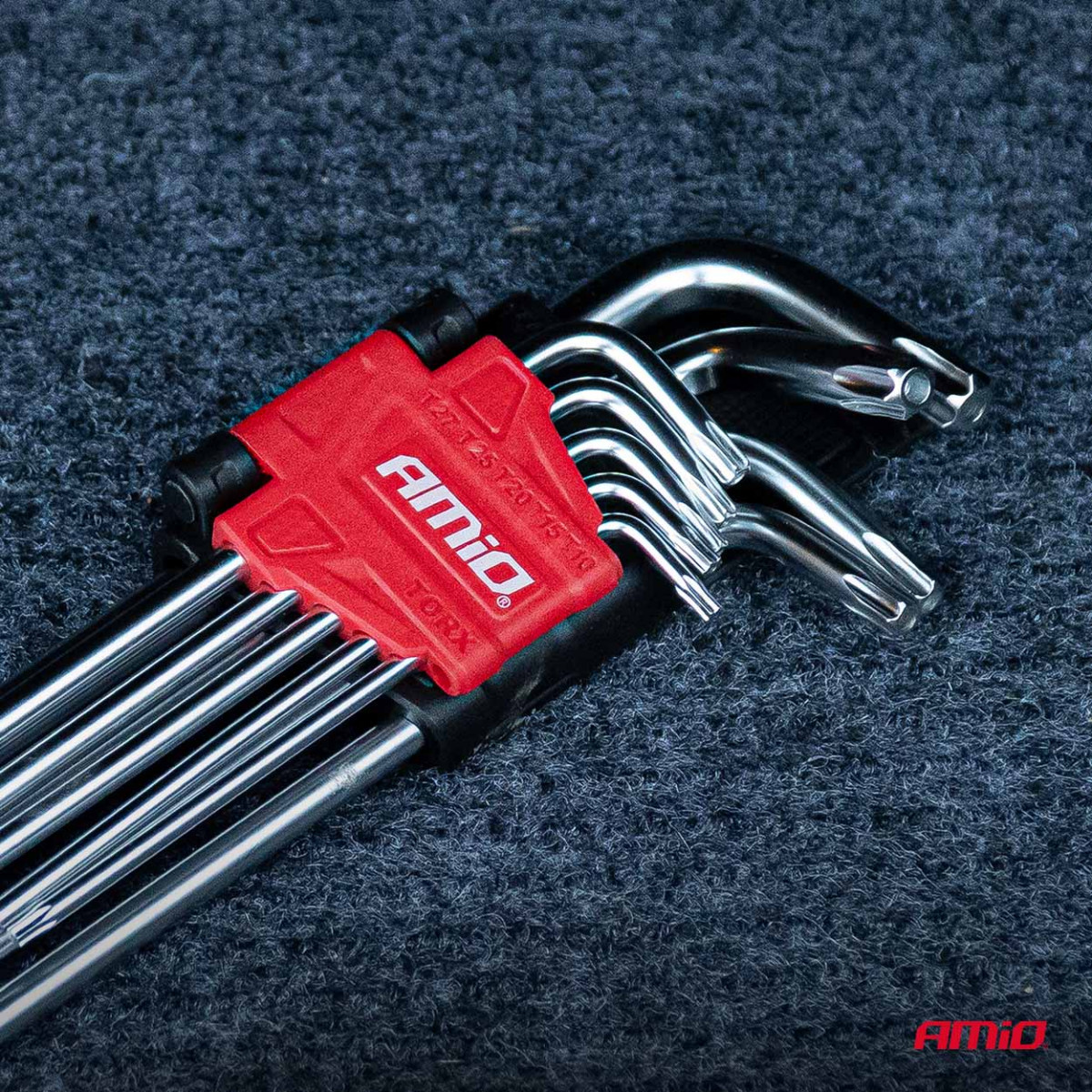 Long TORX keys, 230 mm, 9 pcs. TKL AMIO-01039
