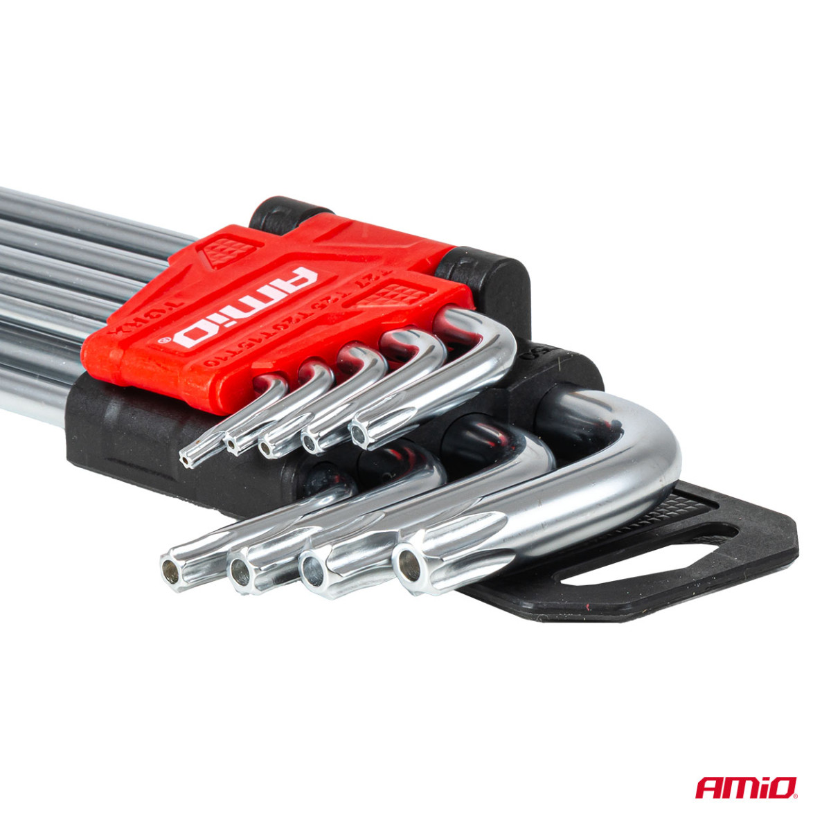 Long TORX keys, 230 mm, 9 pcs. TKL AMIO-01039