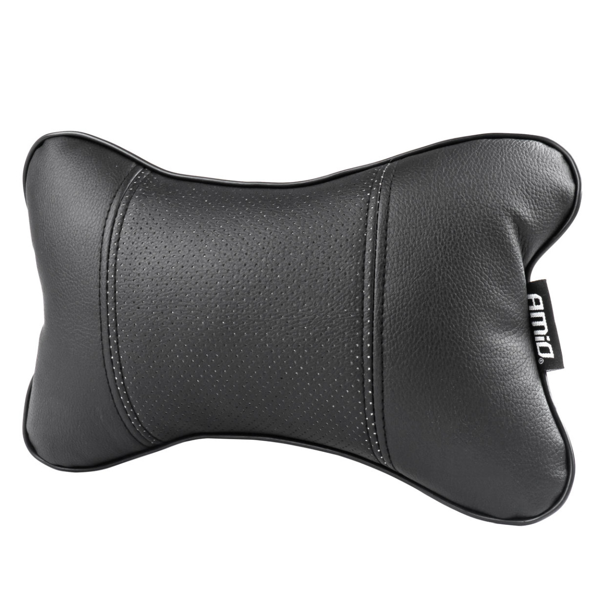 Car seat headrest pillow 17x24cm, eco leather, black, CSH-07 AMIO-03130