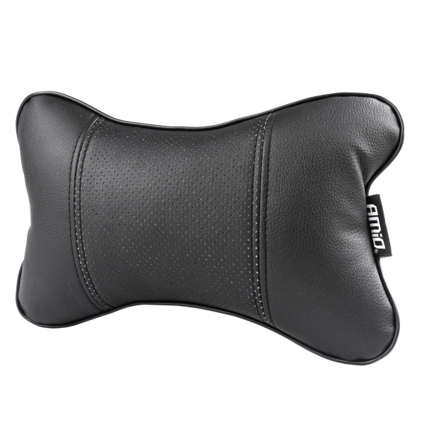 Car seat headrest pillow 17x24cm, eco leather, black, CSH-07 AMIO-03130