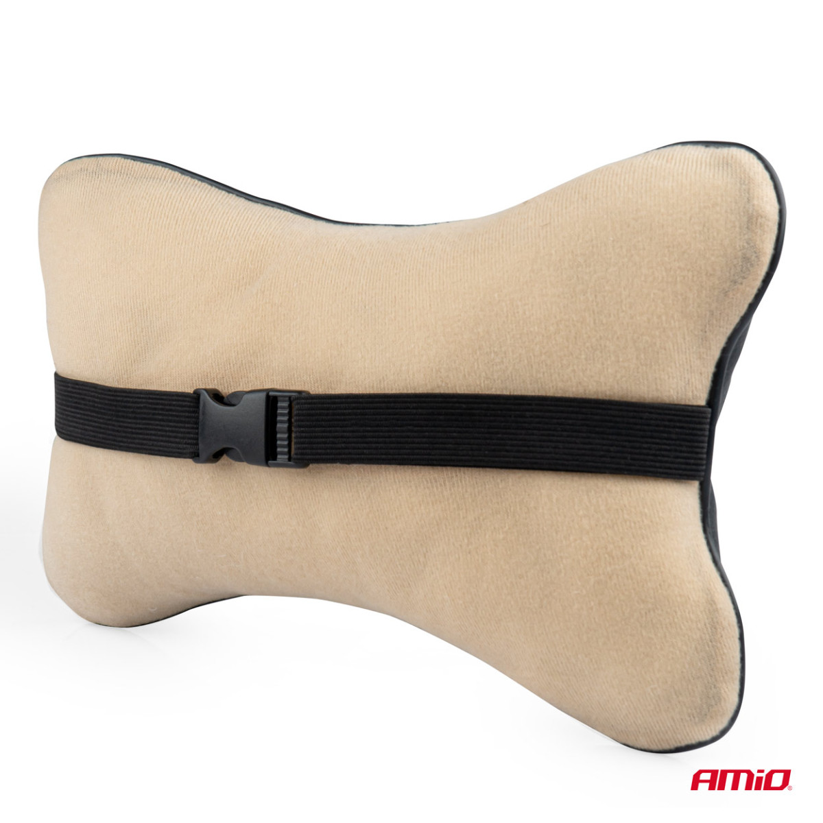 Car seat headrest pillow 17x24cm, eco leather, black, CSH-07 AMIO-03130
