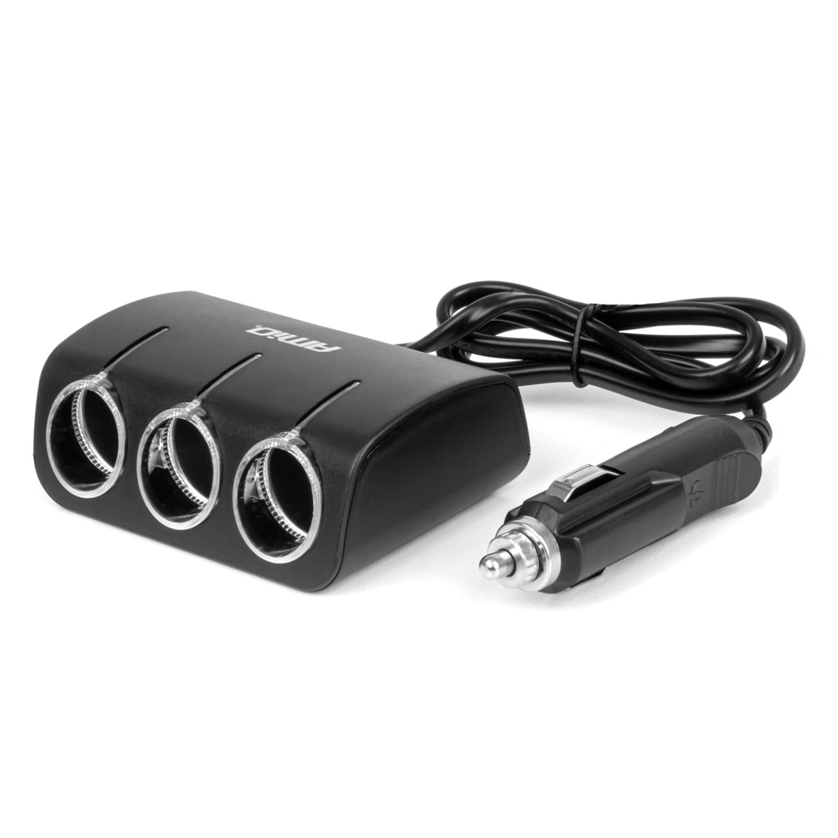 Three-socket cigarette lighter extension cord 12/24V 120W 80 cm AMIO-04359
