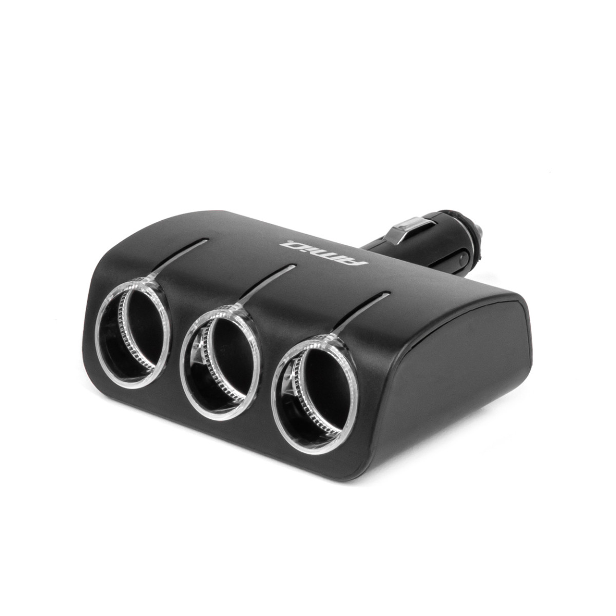 Three-socket cigarette lighter extension cable 12/24V 120W 90° AMIO-04358