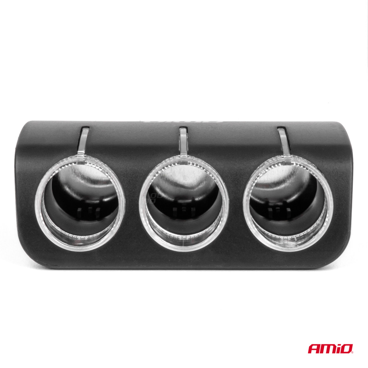 Three-socket cigarette lighter extension cable 12/24V 120W 90° AMIO-04358