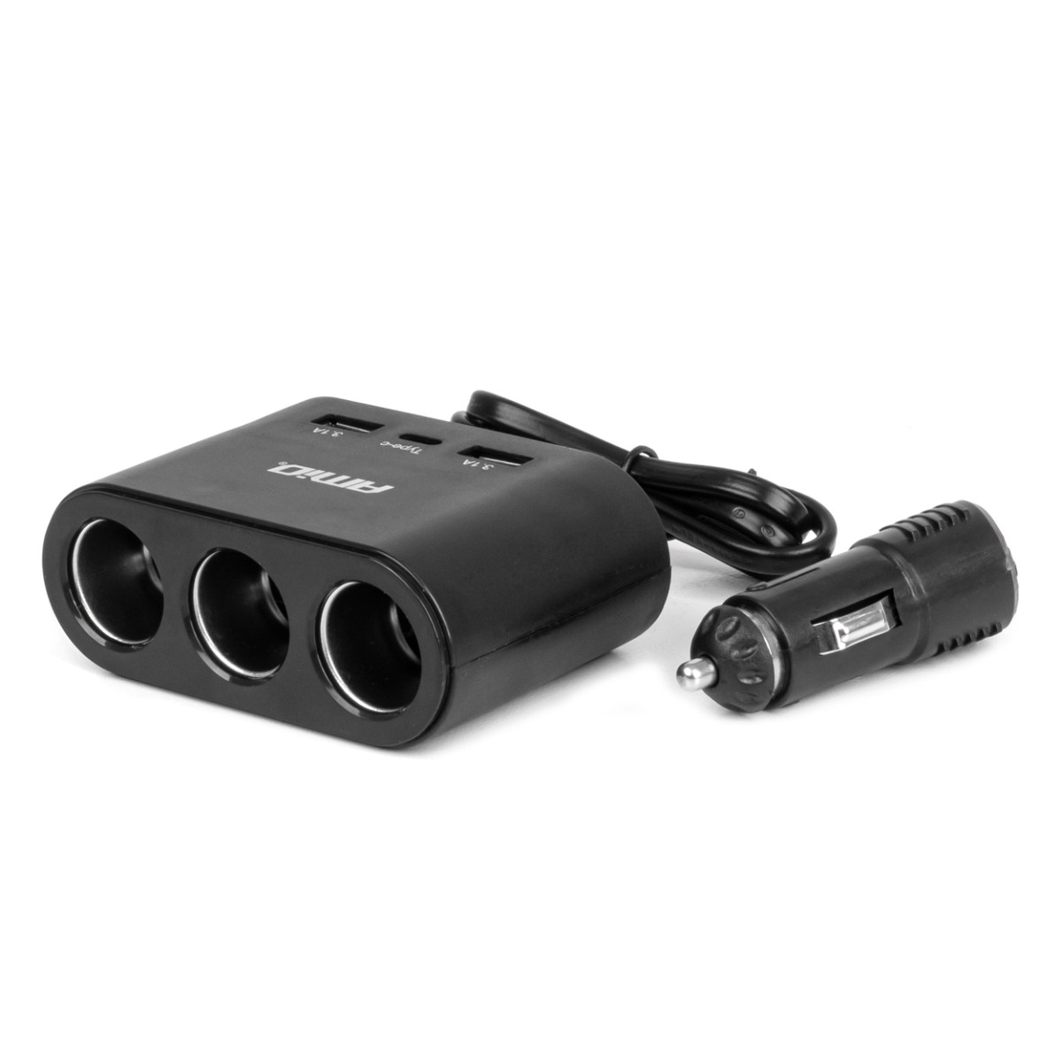 Three-socket extension cord with charger 2x USB-A + 1x USB-C 12/24V 120W 70 cm AMIO-04361