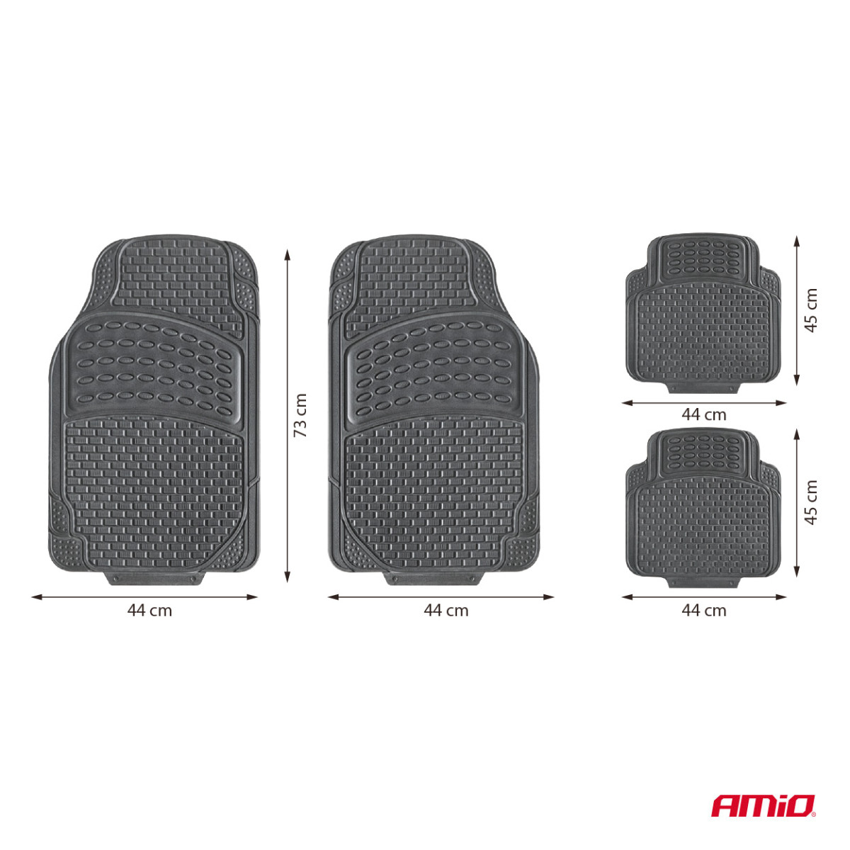 Universal car mats CM-04, 73x43 cm / 45x43 cm, AMIO-05015