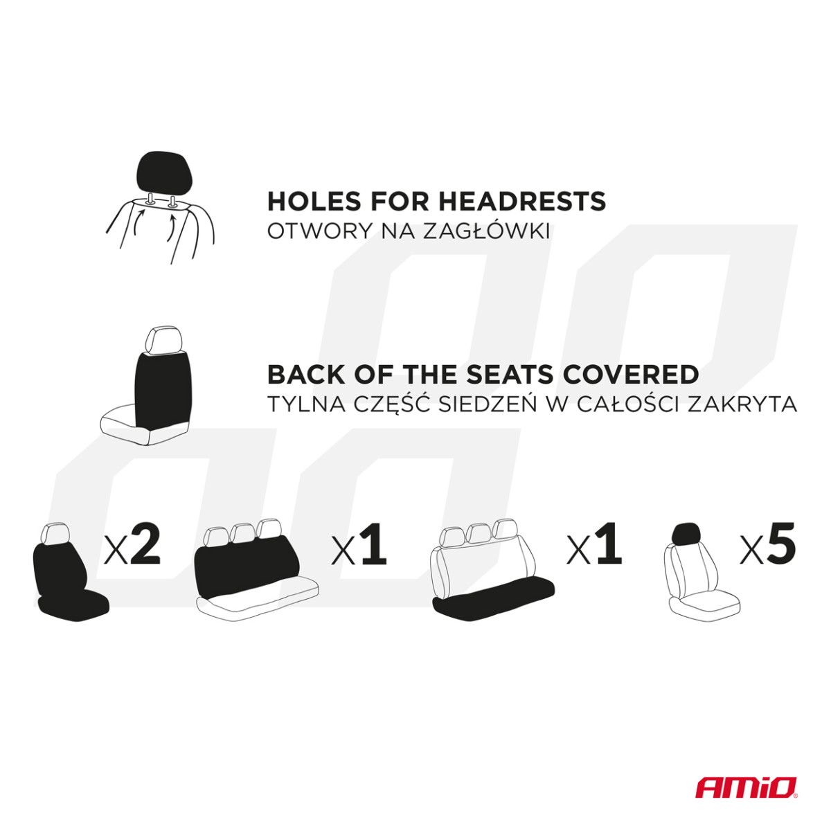 Universal seat covers SC-05 - black / red