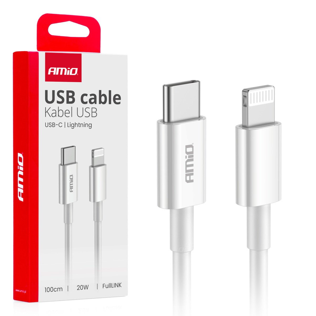USB-C - Lightning cable 20W 100cm FullLINK AMIO-03898