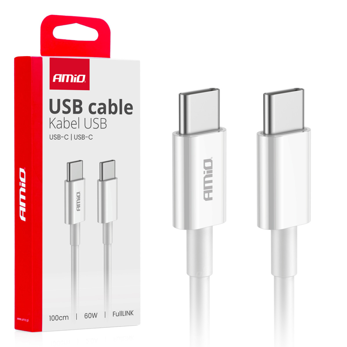 USB-C - USB-C cable 60W 100cm FullLINK AMIO-03896