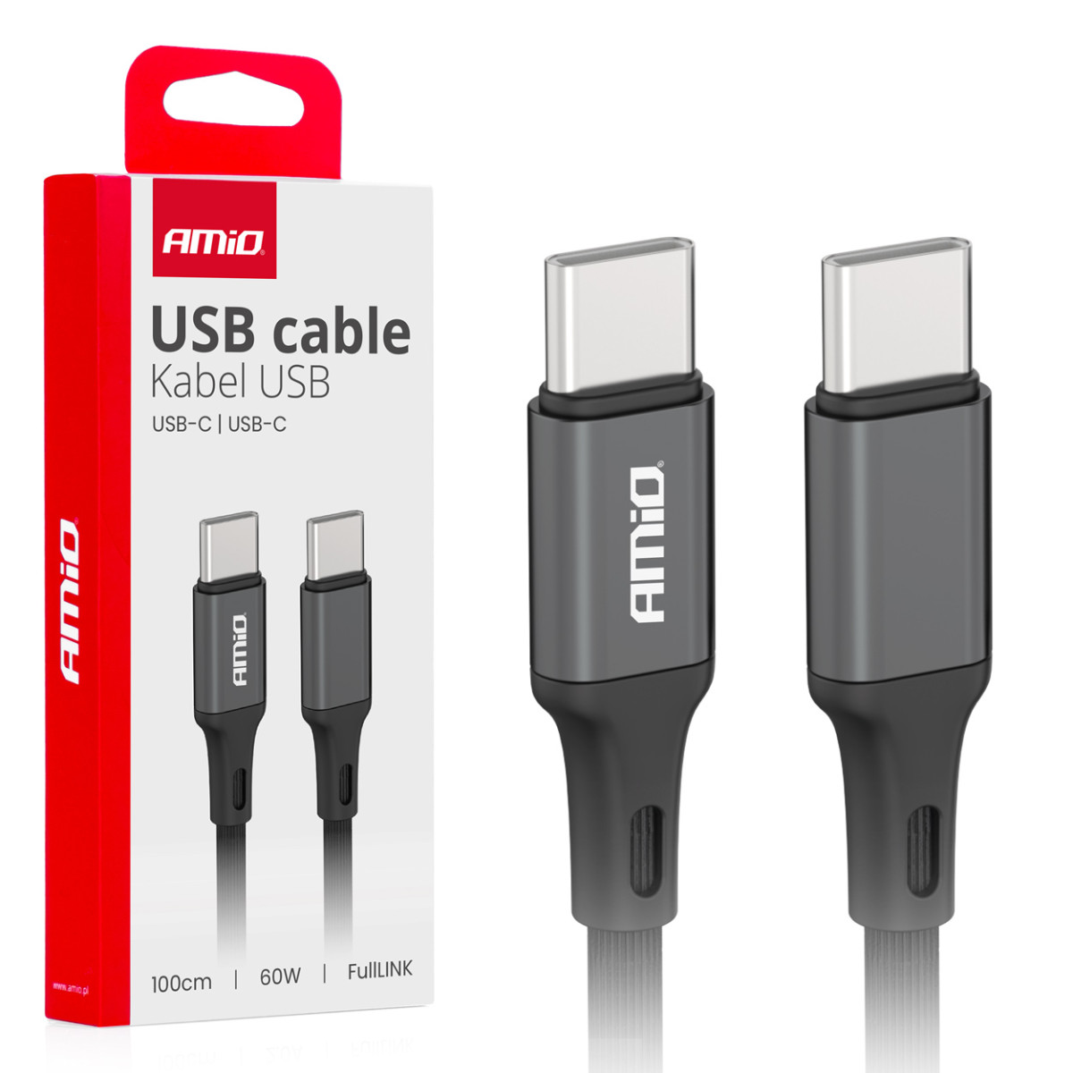 USB-C - USB-C cable 60W 100 cm FullLINK AMIO-03902