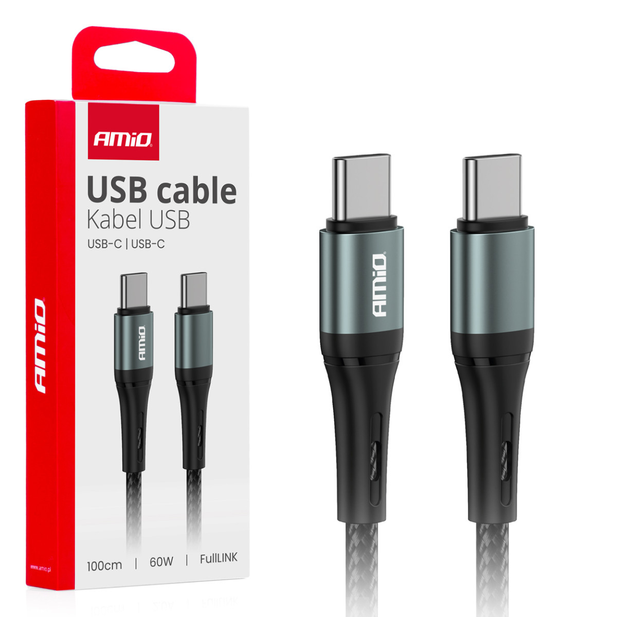 USB-C to USB-C charging cable 60W 100cm FullLINK AMIO-03914