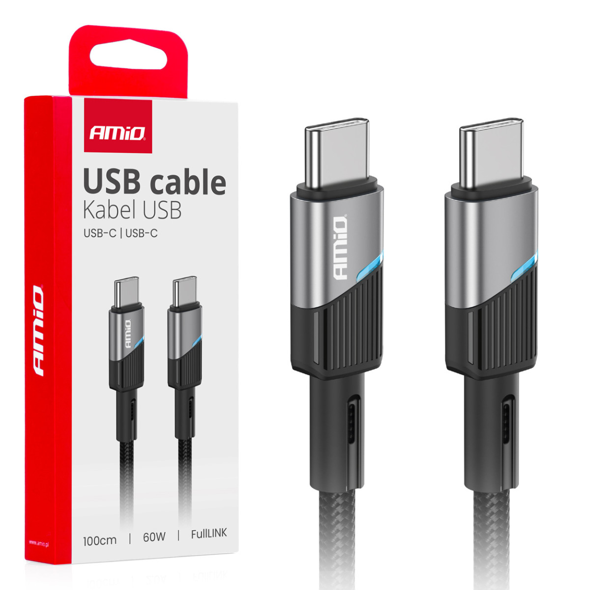 USB-C to USB-C cable 60W 100 cm FullLINK AMIO-03926