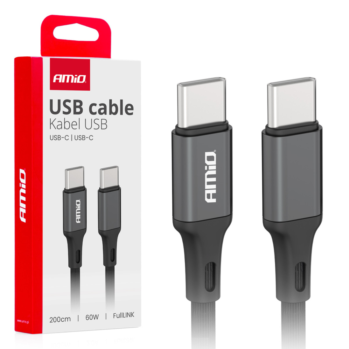 USB-C - USB-C cable 60W 200cm FullLINK AMIO-03903